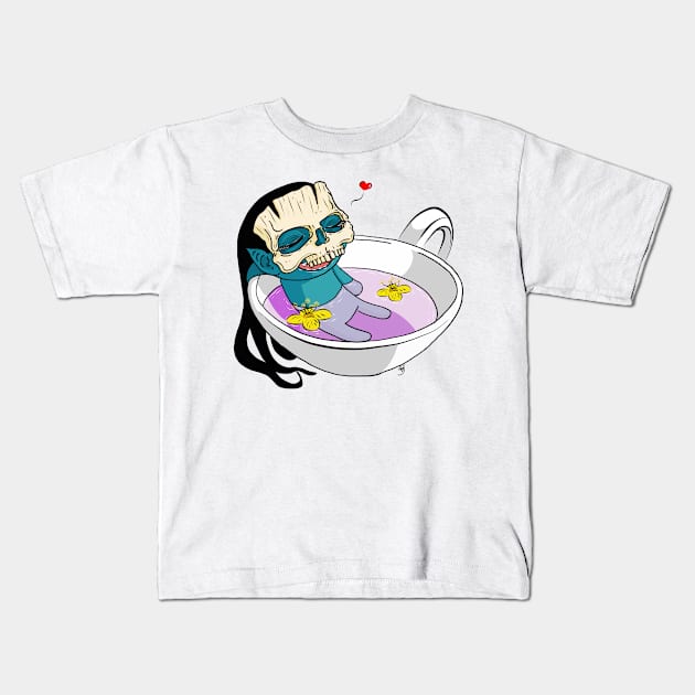 Tea time Kids T-Shirt by Nogh.art